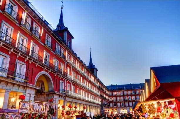 la plaza mayor a Madrid à Noël